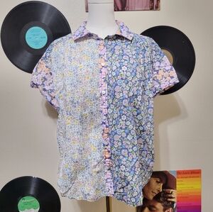 American Eagle | Mixed Floral Print Button-Up